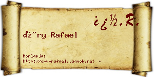 Őry Rafael névjegykártya